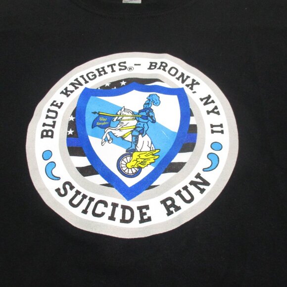 2 BLUE KNIGHTS New York Suicide Run Never Forget Law Enforcement M/C T-Shirts XL - Picture 4 of 11